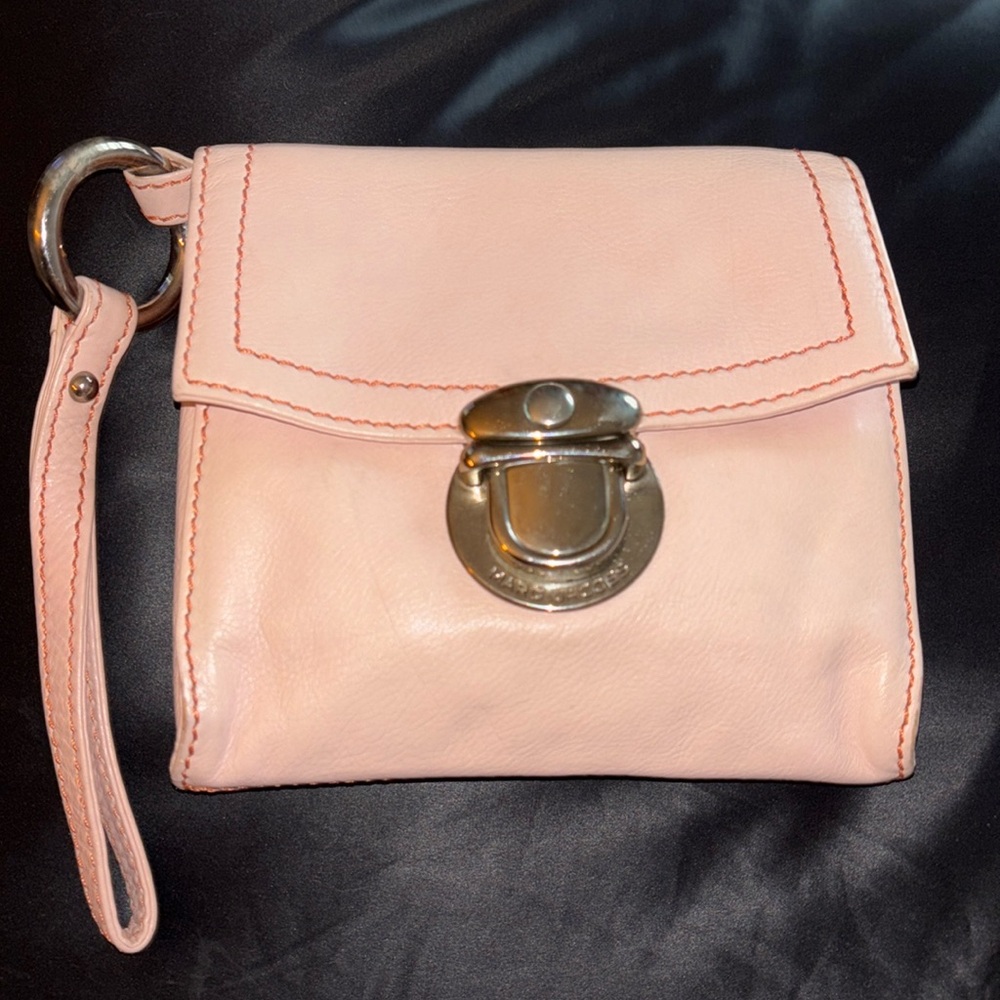 Marc Jacobs vintage pink leather clutch wristlet NWOT